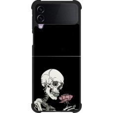 Samsung Galaxy Z Flip3 5G Case Hülle - Silikon schwarz Halloween 2023 rose and skeleton