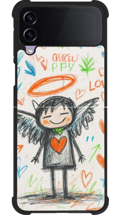 Samsung Galaxy Z Flip3 5G Case Hülle - Silikon schwarz Little Angel Sketch Love