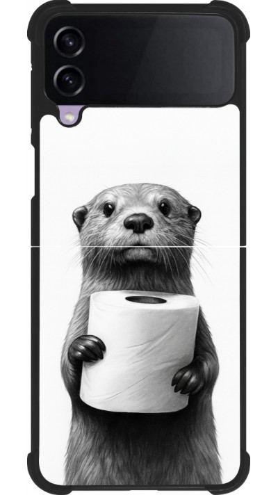Samsung Galaxy Z Flip3 5G Case Hülle - Silikon schwarz Otter Toilettenpapier