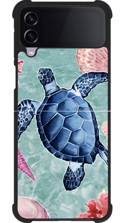 Samsung Galaxy Z Flip3 5G Case Hülle - Silikon schwarz Preppy Turtle