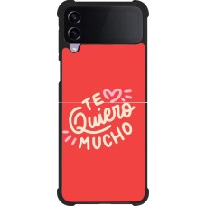 Coque Samsung Galaxy Z Flip3 5G - Silicone rigide noir Saint Valentines Day 26 Te quiero mucho