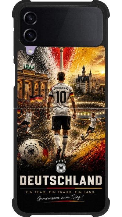 Samsung Galaxy Z Flip3 5G Case Hülle - Silikon schwarz Fussball Deutschland splash 2026