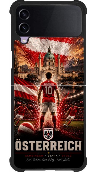 Samsung Galaxy Z Flip3 5G Case Hülle - Silikon schwarz Fussball Österreich splash 2026