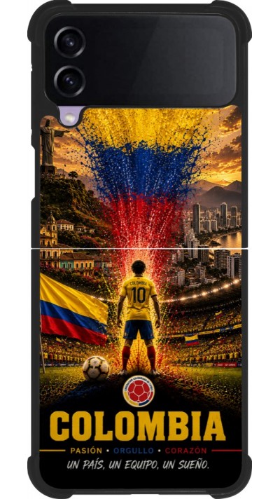 Samsung Galaxy Z Flip3 5G Case Hülle - Silikon schwarz Fussball Kolumbien splash 2026