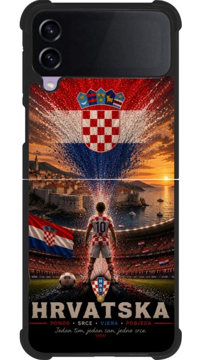 Samsung Galaxy Z Flip3 5G Case Hülle - Silikon schwarz Fussball Kroatien splash 2026