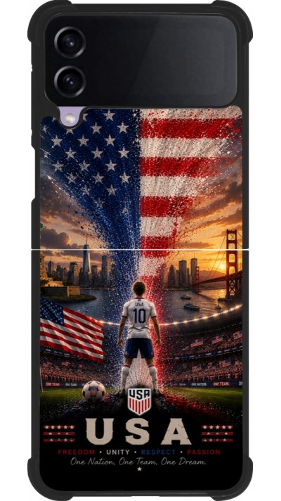 Samsung Galaxy Z Flip3 5G Case Hülle - Silikon schwarz Fussball Vereinigten Staaten splash 2026