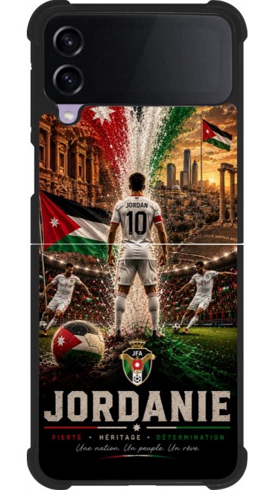 Samsung Galaxy Z Flip3 5G Case Hülle - Silikon schwarz Fussball Jordanien splash 2026