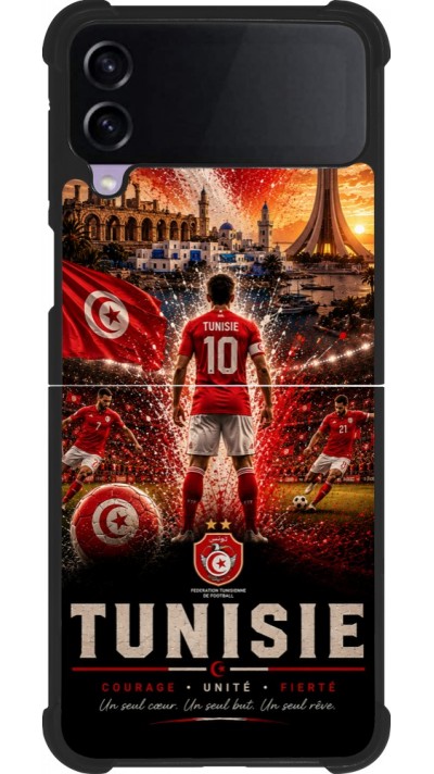 Samsung Galaxy Z Flip3 5G Case Hülle - Silikon schwarz Fussball Tunesien splash 2026