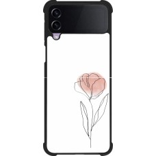 Samsung Galaxy Z Flip3 5G Case Hülle - Silikon schwarz Spring 23 minimalist flower