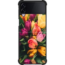 Samsung Galaxy Z Flip3 5G Case Hülle - Silikon schwarz Bouquet of tulips Spring 2026