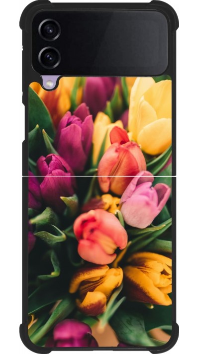 Samsung Galaxy Z Flip3 5G Case Hülle - Silikon schwarz Bouquet of tulips Spring 2026
