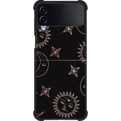 Samsung Galaxy Z Flip3 5G Case Hülle - Silikon schwarz Suns and Moons