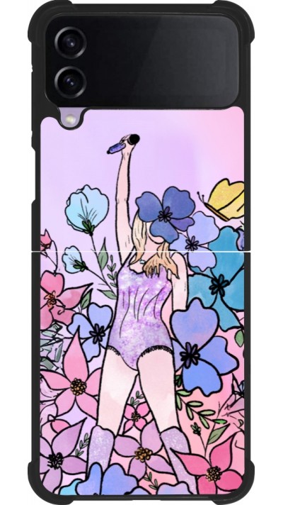 Samsung Galaxy Z Flip3 5G Case Hülle - Silikon schwarz Taylor Swift Sketch - Pink