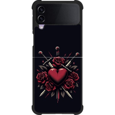Samsung Galaxy Z Flip3 5G Case Hülle - Silikon schwarz Valentine 2024 gothic love