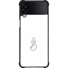 Coque Samsung Galaxy Z Flip3 5G - Silicone rigide noir Valentine 2024 heart by Millennials