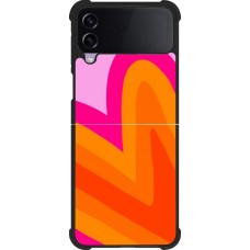 Coque Samsung Galaxy Z Flip3 5G - Silicone rigide noir Valentine 2024 heart gradient