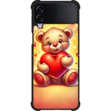 Samsung Galaxy Z Flip3 5G Case Hülle - Silikon schwarz Valentin 2024 Teddy Liebe