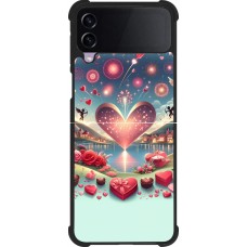 Coque Samsung Galaxy Z Flip3 5G - Silicone rigide noir Valentine 2025 Chic