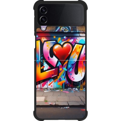 Samsung Galaxy Z Flip3 5G Case Hülle - Silikon schwarz Valentin 2025 Liebe U Tag