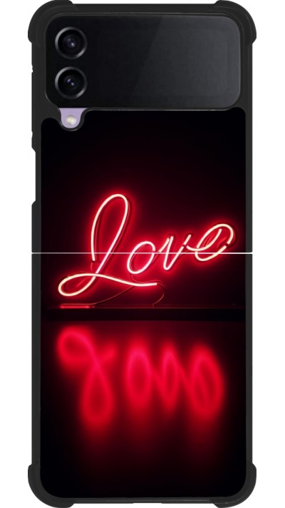 Samsung Galaxy Z Flip3 5G Case Hülle - Silikon schwarz Valentine 2025 Neon Liebe