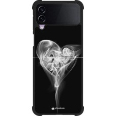 Coque Samsung Galaxy Z Flip3 5G - Silicone rigide noir Valentine 2022 Black Smoke