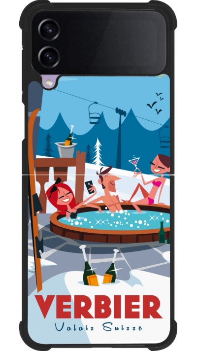 Samsung Galaxy Z Flip3 5G Case Hülle - Silikon schwarz Verbier Mountain Jacuzzi