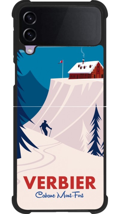 Samsung Galaxy Z Flip3 5G Case Hülle - Silikon schwarz Verbier Cabane Mont-Fort