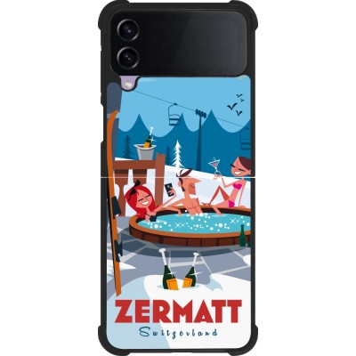 Samsung Galaxy Z Flip3 5G Case Hülle - Silikon schwarz Zermatt Mountain Jacuzzi