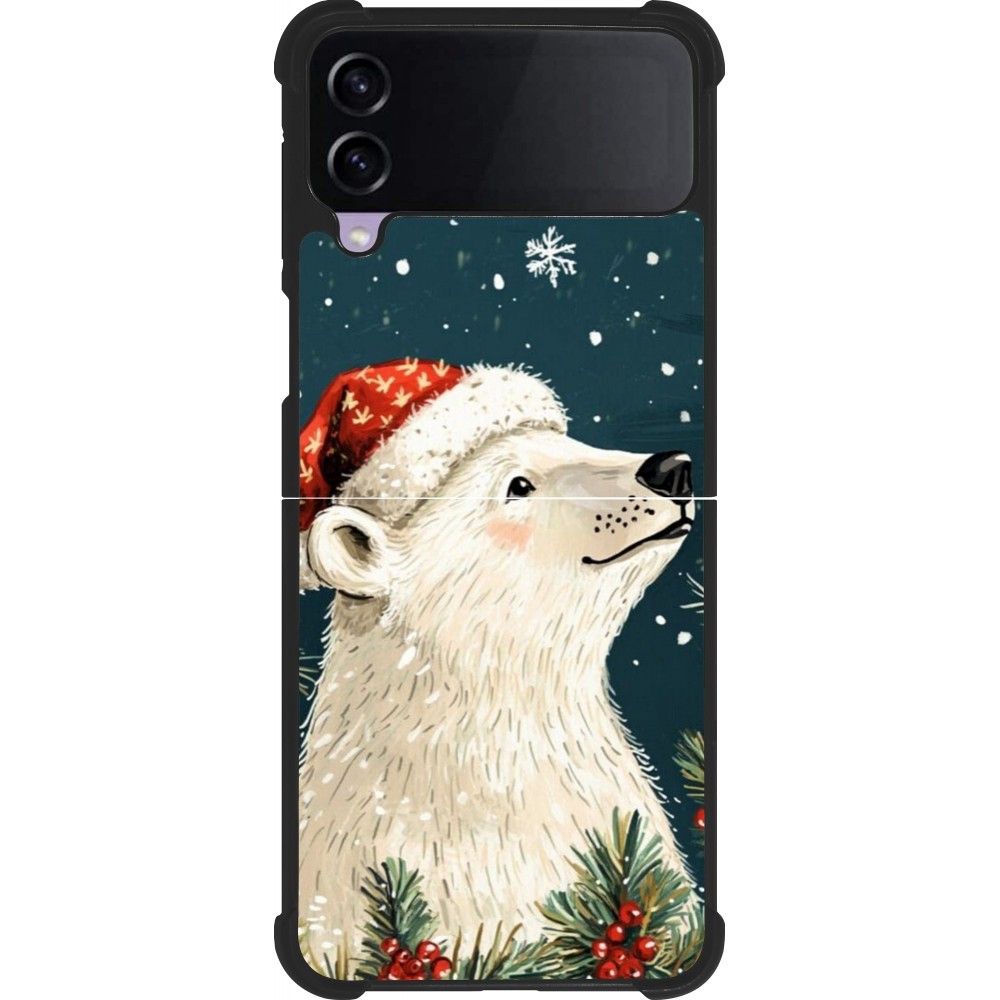 Samsung Galaxy Z Flip4 Case Hülle - Silikon schwarz Christmas 25 Bear