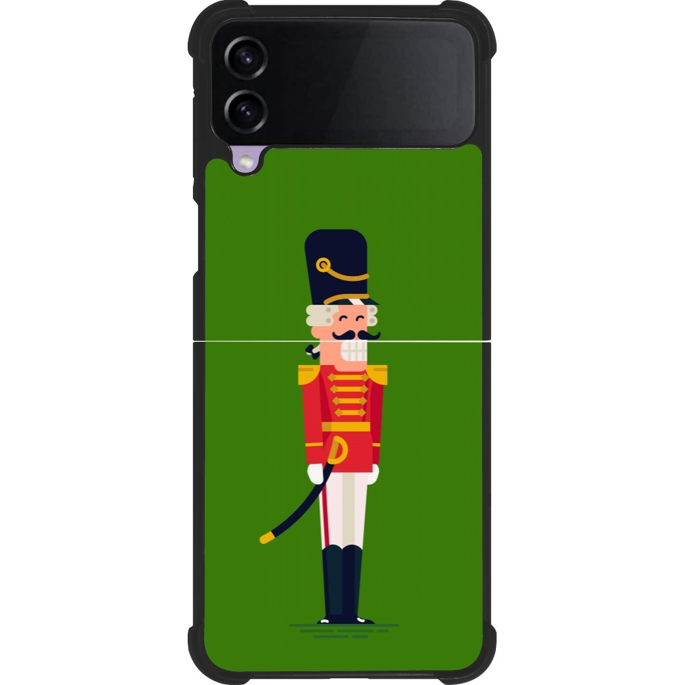 Samsung Galaxy Z Flip4 Case Hülle - Silikon schwarz Christmas 25 Nutcracker Green