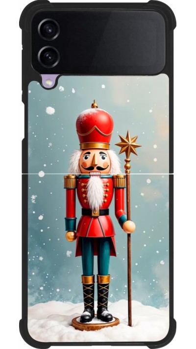 Samsung Galaxy Z Flip4 Case Hülle - Silikon schwarz Christmas 25 Nutcracker Snow