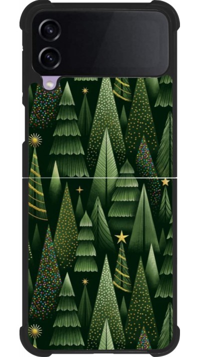 Samsung Galaxy Z Flip4 Case Hülle - Silikon schwarz Christmas 25 Pattern Xmas Tree