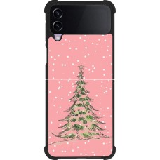 Samsung Galaxy Z Flip4 Case Hülle - Silikon schwarz Christmas 25 Pink Tree