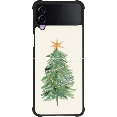 Samsung Galaxy Z Flip4 Case Hülle - Silikon schwarz Christmas 25 Sketch Tree