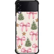 Samsung Galaxy Z Flip4 Case Hülle - Silikon schwarz Christmas 25 Vintage Ribbons