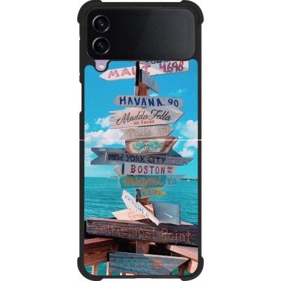 Samsung Galaxy Z Flip4 Case Hülle - Silikon schwarz Cool Cities Directions