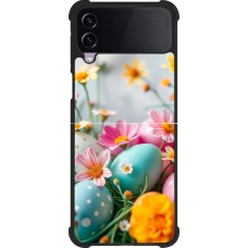 Samsung Galaxy Z Flip4 Case Hülle - Silikon schwarz Easter 2026 Eggs with flowers