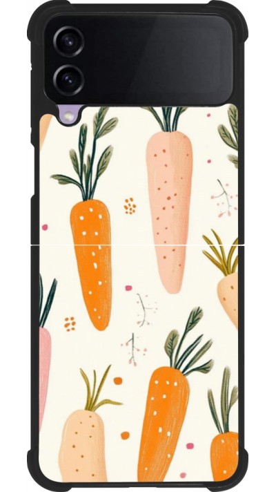 Samsung Galaxy Z Flip4 Case Hülle - Silikon schwarz Easter 2026 Illustration carrots