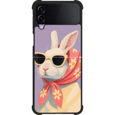 Samsung Galaxy Z Flip4 Case Hülle - Silikon schwarz Easter 2026 Rabbit with scarf