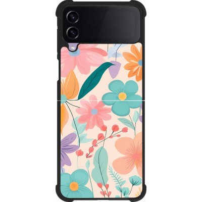 Samsung Galaxy Z Flip4 Case Hülle - Silikon schwarz Easter 2024 spring flowers