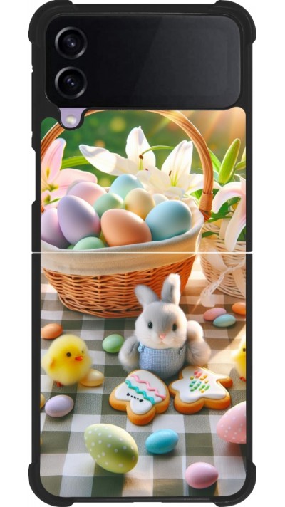 Samsung Galaxy Z Flip4 Case Hülle - Silikon schwarz Ostern 2025 Osterkorb