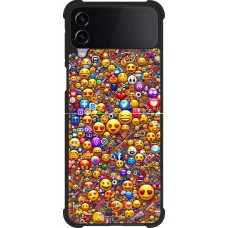 Samsung Galaxy Z Flip4 Case Hülle - Silikon schwarz Emoji gemischt
