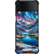 Samsung Galaxy Z Flip4 Case Hülle - Silikon schwarz Fantasiebergsee Himmel Sterne