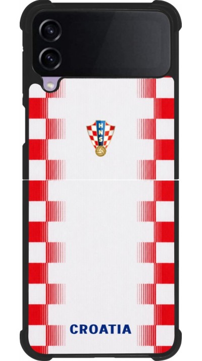 Samsung Galaxy Z Flip4 Case Hülle - Silikon schwarz Kroatien 2026 personalisierbares Fussballtrikot