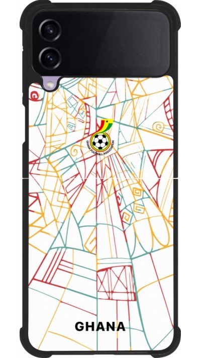 Samsung Galaxy Z Flip4 Case Hülle - Silikon schwarz Ghana 2026 personalisierbares Fussballtrikot
