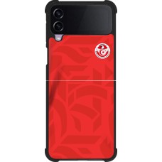 Samsung Galaxy Z Flip4 Case Hülle - Silikon schwarz Tunesien 2022 personalisierbares Fussballtrikot