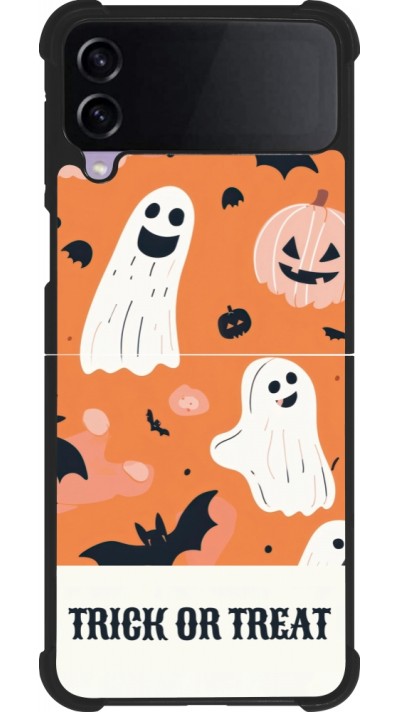 Samsung Galaxy Z Flip4 Case Hülle - Silikon schwarz Halloween 2025 Trick treat Samsung Galaxy Z Flip4 Case Hülle - Silikon schwarz Halloween 2025 Trick treat