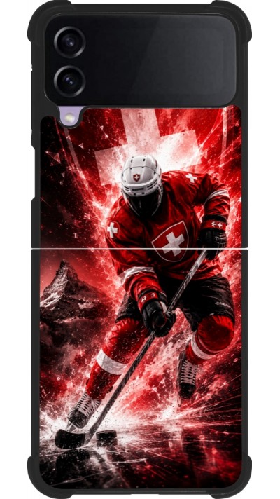 Samsung Galaxy Z Flip4 Case Hülle - Silikon schwarz Hockey World Championship Player