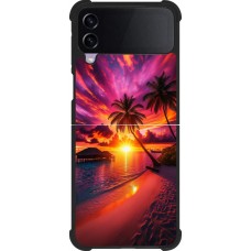 Samsung Galaxy Z Flip4 Case Hülle - Silikon schwarz Malediven Abenddämmerung Glückseligkeit