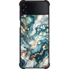 Samsung Galaxy Z Flip4 Case Hülle - Silikon schwarz Grüner Blauer Goldener Marmor